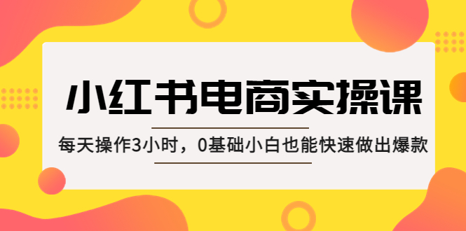 （第817期）小红书·电商实操课：每天操作3小时，0基础小白也能快速做出爆款！