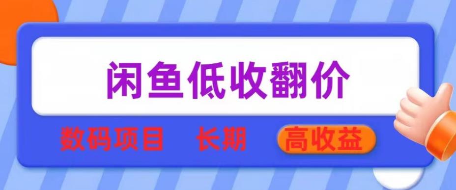 （第1549期）闲鱼低收翻价数码暴利项目，长期高收益