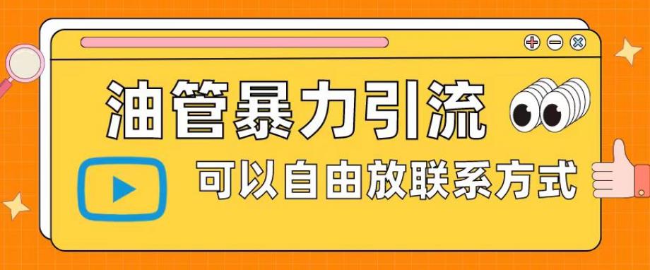 （第1694期）油管暴力引流，可以自由放联系方式【玩法揭秘】