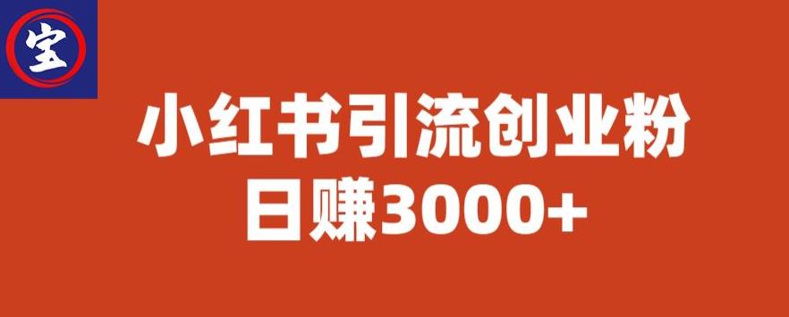 （第2112期）宝哥小红书引流创业粉，日赚3000+【揭秘】