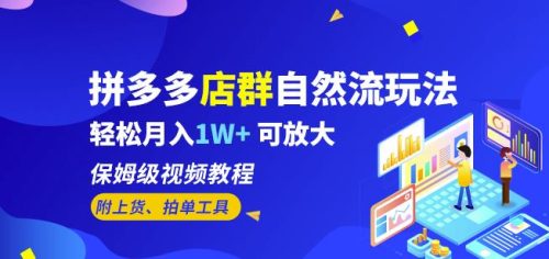 （第2152期）拼多多店群自然流玩法，轻松月入1W+保姆级视频教程（附上货、拍单工具）