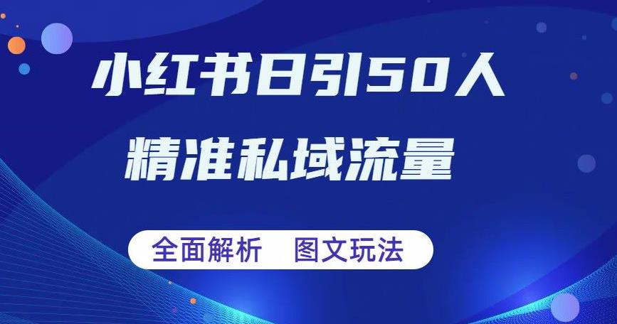 （第2207期）全面解析小红书图文引流日引50私域流量【揭秘】