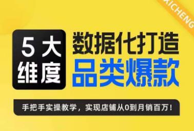 （第2508期）淘宝店铺5大维度，数据化打造电商品类爆款特训营，一套高效运营爆款方法论