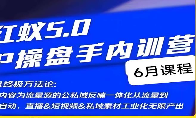 （第2567期）红蚁5.0IP操盘手内训营，IP操盘终极方法论