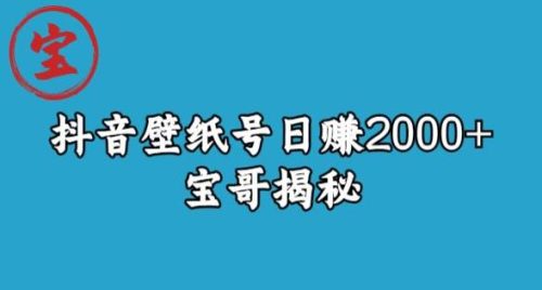 （第2591期）宝哥抖音壁纸号日赚2000+，不需要真人露脸就能操作【揭秘】