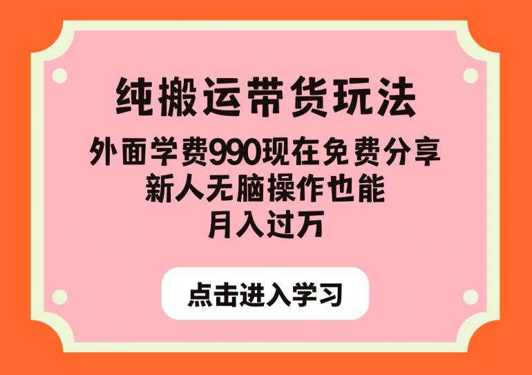 （第期）纯搬运带货玩法，外面学费990现在免费分享，新人无脑操作也能月入过万【揭秘】