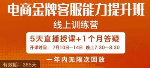 （第2901期）电商金牌客服能力提升班，提升客服能力是你店铺业绩的关键要素