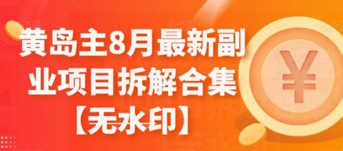 （第3016期）黄岛主8月最新副业项目拆解合集