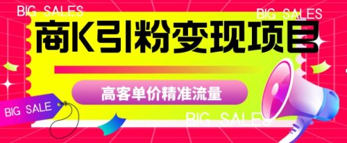 （第3367期）商K引粉变现项目，高客单价精准流量