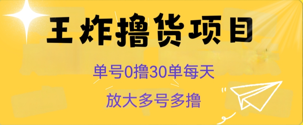 （第3753期）王炸撸货项目，单号0撸30单每天，多号多撸