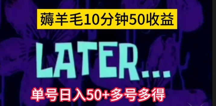 （第3760期）美团薅羊毛玩法，单号日入50+多号多得【仅揭秘】