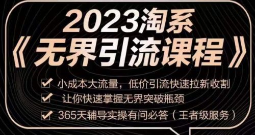 （第4023期）2023淘系无界引流实操课程，​小成本大流量，低价引流快速拉新收割，让你快速掌握无界突破瓶颈