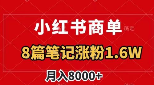 （第4576期）小红书商单最新玩法，8篇笔记涨粉1.6w，作品制作简单，月入8000+