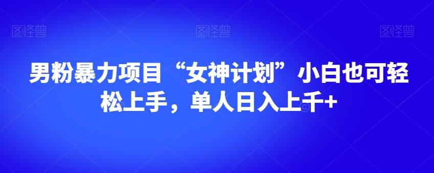 （第4501期）男粉暴力项目“女神计划”小白也可轻松上手，单人日入上千+