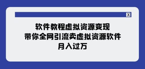 （第4337期）软件教程虚拟资源变现：带你全网引流卖虚拟资源软件，月入过万（11节课）