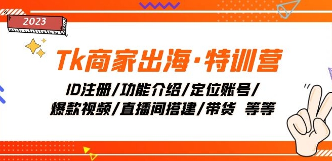 （第4456期）Tk商家出海·特训营：ID注册/功能介绍/定位账号/爆款视频/直播间搭建/带货