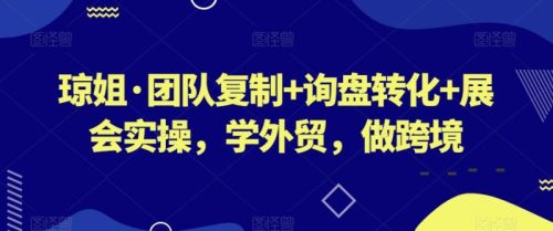 （第4943期）琼姐·团队复制+询盘转化+展会实操，学外贸，做跨境