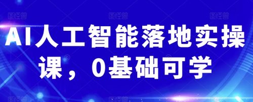 （第4758期）AI人工智能落地实操课，0基础可学