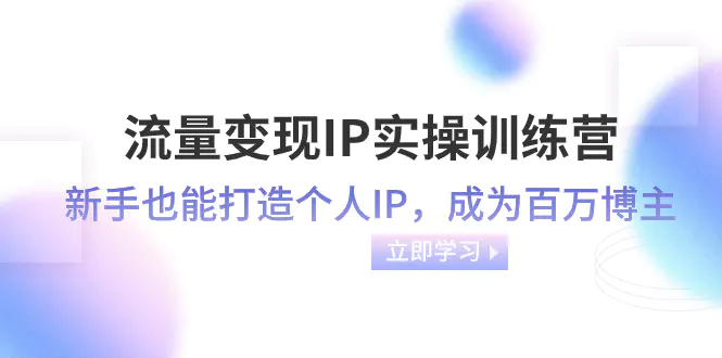 （第4724期）流量变现-IP实操训练营：新手也能打造个人IP，成为百万 博主（46节课）