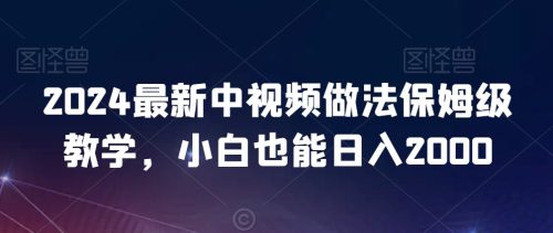 （第5806期）2024最新中视频做法保姆级教学，小白也能日入2000