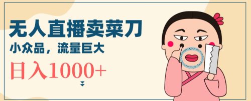 （第5803期）无人冷门品直播新玩法，通过卖菜刀日入1000+