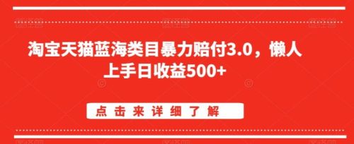 （第5904期）淘宝天猫蓝海类目暴力赔付3.0，懒人上手日收益500+【仅揭秘】