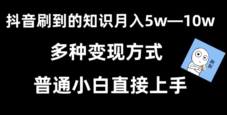 （第5987期）抖音刷到的知识，每天只需2小时，日入2000+，暴力变现，普通小白直接上手