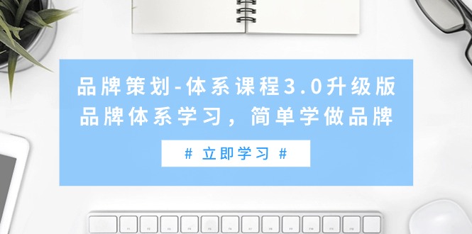 （第6345期）品牌策划体系课程3.0升级版，品牌体系学习，简单学做品牌