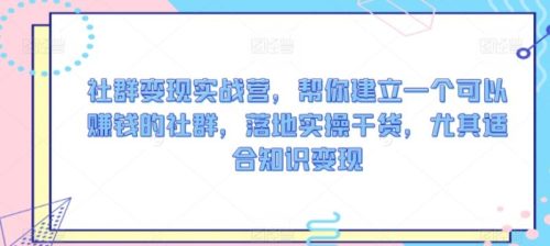 （第6466期）社群变现实战营，帮你建立一个可以赚钱的社群，落地实操干货，尤其适合知识变现