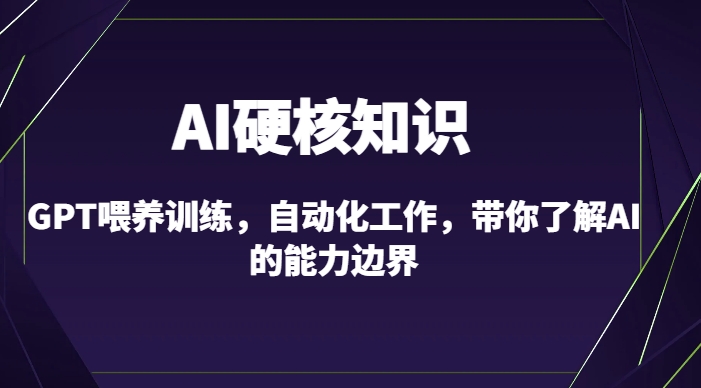 （第6604期）AI硬核知识-GPT喂养训练，自动化工作，带你了解AI的能力边界（10节课）