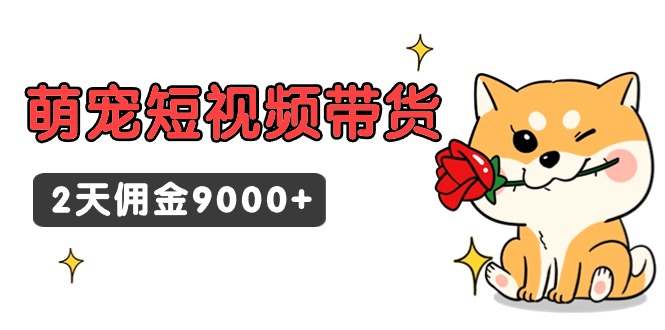 （第6322期）东哲日记·萌宠短视频带货，2天佣金9000+