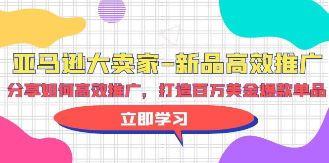 （第7527期）亚马逊 大卖家-新品高效推广，分享如何高效推广，打造百万美金爆款单品