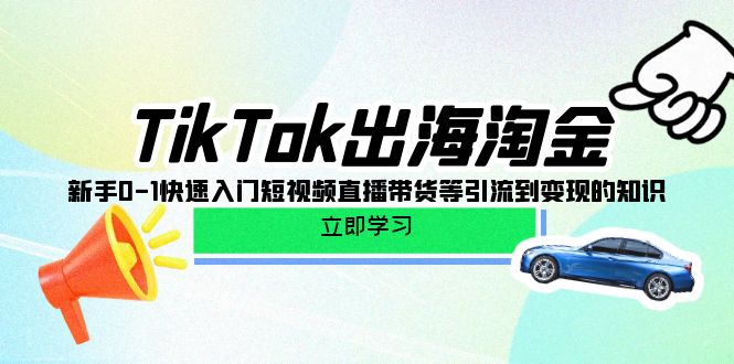 （第7692期）TikTok-出海淘金，新手0-1快速入门短视频直播带货等引流到变现的知识