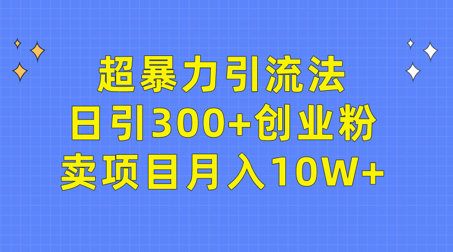 （第7535期）超暴力引流法，日引300+创业粉，卖项目月入10W+