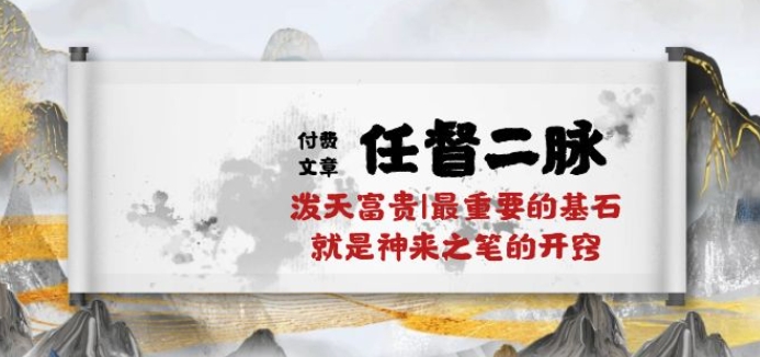 （第8706期）某付费文章《任督 二脉 泼天富贵|最重要的基石 就是神来之笔的开窍|万字》