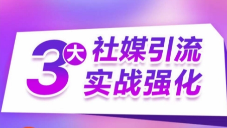 （第8529期）3大社媒引流实战强化，多渠道站外引流，高效精准获客，订单销售额翻倍增长