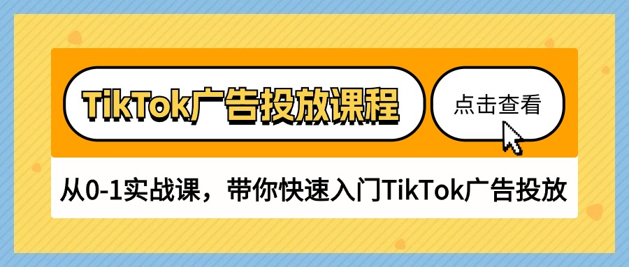 （第8812期）TikTok广告投放课程，从0-1实战课，带你快速入门TikTok广告投放（30节课）