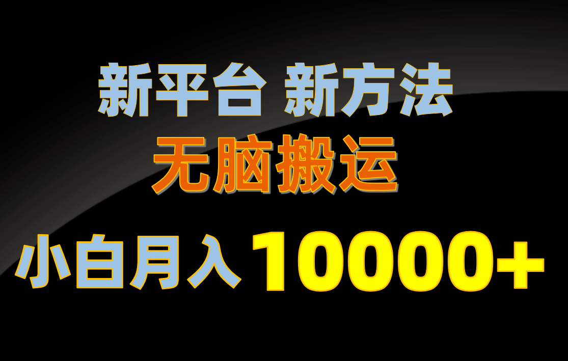 （第8619期）新平台新方法，无脑搬运，月赚10000+，小白轻松上手不动脑