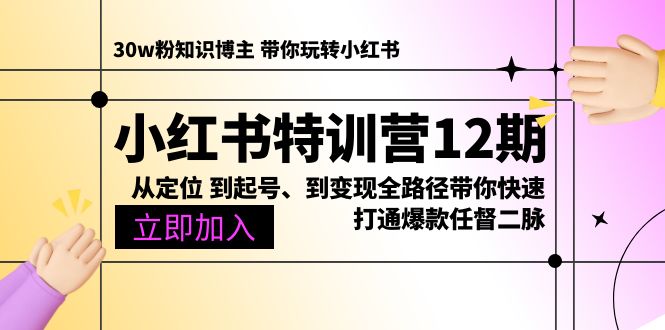 （第8717期）小红书特训营12期：从定位 到起号、到变现全路径带你快速打通爆款任督二脉