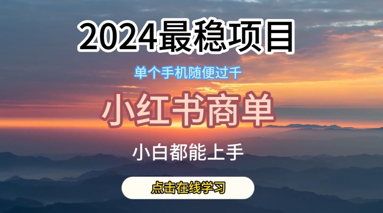 （第8684期）2024最稳蓝海项目，小红书商单项目，没有之一