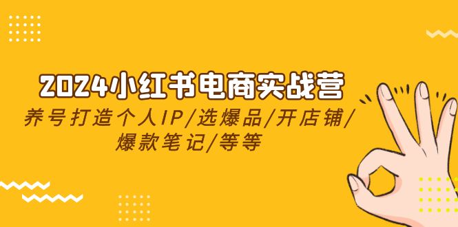 （第8247期）2024小红书电商实战营，养号打造IP/选爆品/开店铺/爆款笔记/等等（24节）