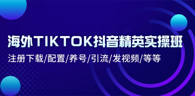 （第9251期）海外TIKTOK抖音精英实操班：注册下载/配置/养号/引流/发视频/等等