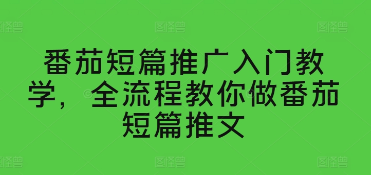 （第9645期）番茄短篇推广入门教学，全流程教你做番茄短篇推文