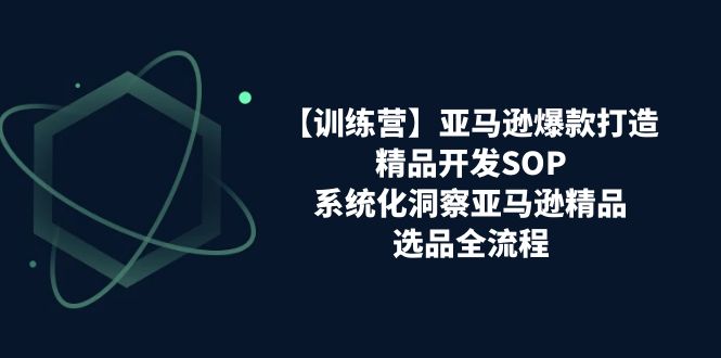 （第9588期）【训练营】亚马逊爆款打造之精品开发SOP，系统化洞察亚马逊精品选品全流程