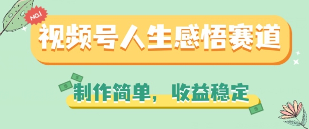 （第9793期）视频号人生感悟赛道，制作简单，收益稳定