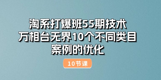 （第9243期）淘系打爆班55期技术：万相台无界10个不同类目案例的优化（10节）