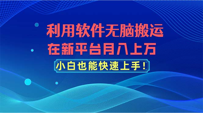 （第9378期）利用软件无脑搬运，在新平台月入上万，小白也能快速上手