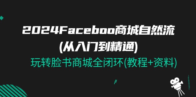 （第9849期）2024Faceboo 商城自然流(从入门到精通)，玩转脸书商城全闭环(教程+资料)