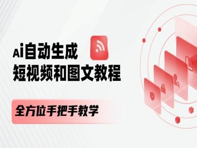 （第10488期）AI自动生成短视频和图文课程，全方位手把手教学