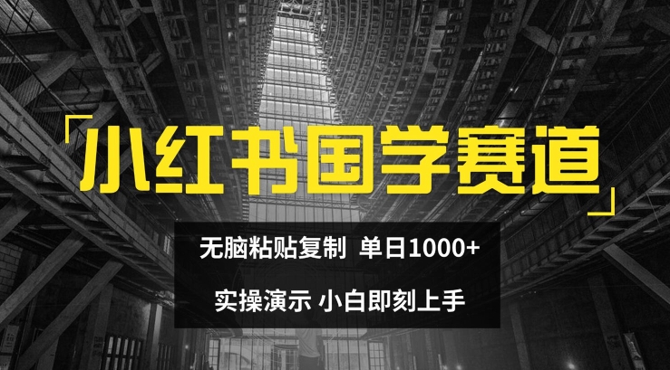 （第10520期）小红书国学赛道，无脑粘贴复制，单日1K，实操演示，小白即刻上手